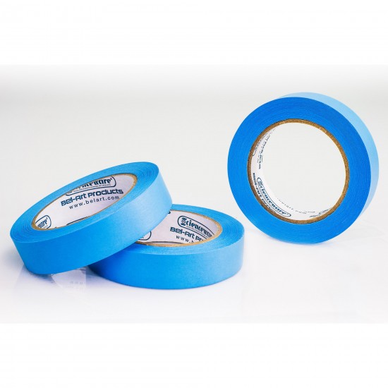 Bel-Art蓝色标签书写胶带; 40码长,1 英寸宽, 3 英寸中心圈 (3个/包)