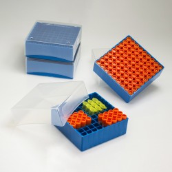 Bel-Art Polypropylene Freezer Box; For 1.5-2.0ml Micro Tubes/Cryo Vials, 81 Places (Pack of 4)
