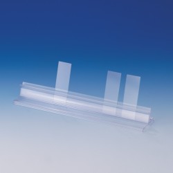 Bel-Art 10-Place Microscope Slide Holder Strip; 10 x 2 x 1¼ in., Plastic