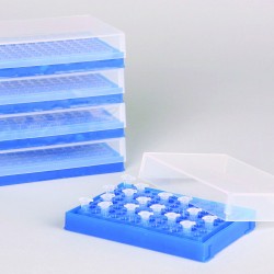 Bel-Art PCR架;0.2毫升管,96个位置,荧光蓝色(5包)