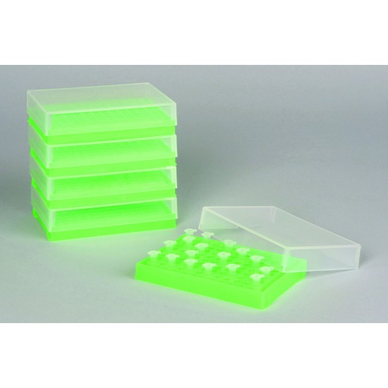 Bel-Art PCR架;0.2毫升管,96个位置,荧光绿色(5包)