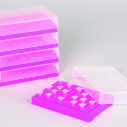 Bel-Art PCR架;0.2毫升管,96个位置,荧光粉色(5包)