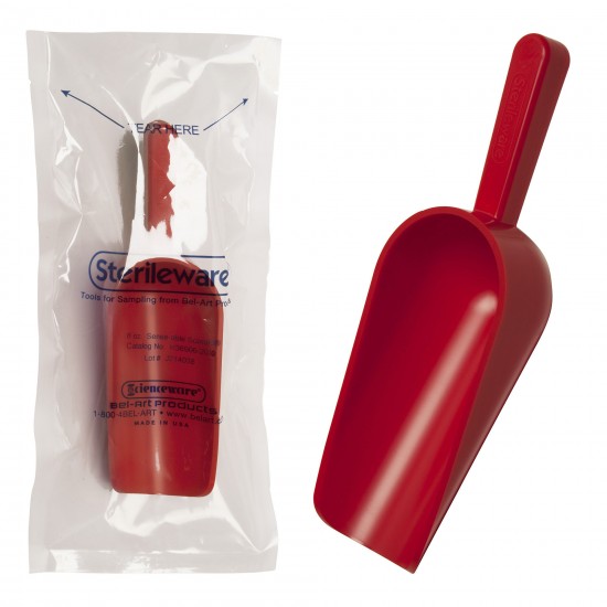 Bel-Art Sterileware取样勺；250毫升（8盎司），红色，塑料，单独包装（10包）