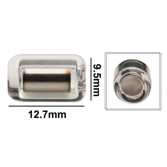 Bel-Art Pyrex 磁力搅拌棒； 玻璃封装，12.7 x 9.5mm