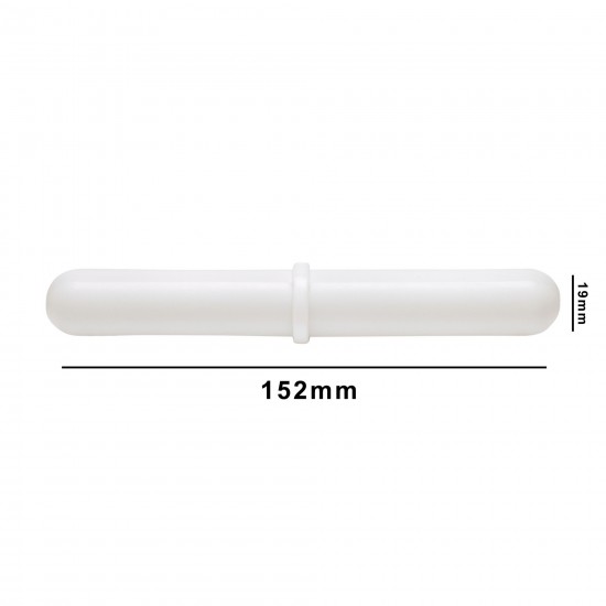 Bel-Art Spinbar 巨型多边形铁氟龙磁力搅拌棒； 152 x 19 毫米，白色，带枢轴环