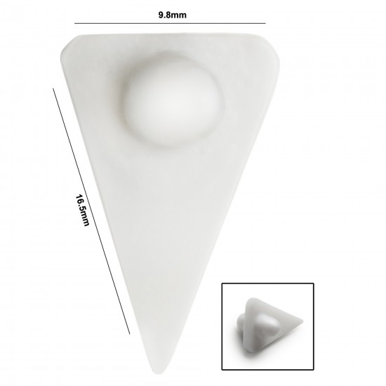Bel Art Spinvane®Teflon®三角形磁力搅拌棒；10.4 x 16.5 x 9.8毫米，适合3-5毫升小瓶，白色