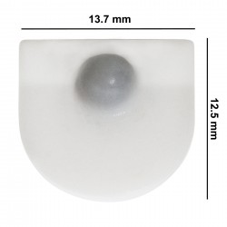 Bel-Art Spinvane Teflon Half Round Magnetic Stirring Bar; 13.7 x 12.5 x 12.6mm, 16mm O.D., White 