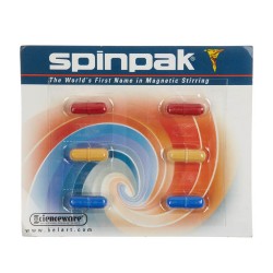Bel-Art Spinpak® Teflon® 八角形磁力搅拌棒分类，各种颜色（6 件装）