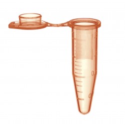 1.5 mL SuperClear® Microcentrifuge Tubes with Extra Large Attached Caps, Orange, in Resealable Bags