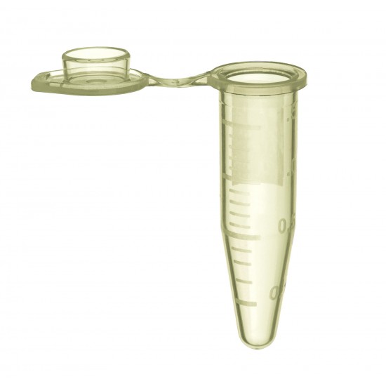 1.5 mL SuperSlik® Low Retention Microcentrifuge Tubes with Attached Caps, Yellow, in Resealable Bags