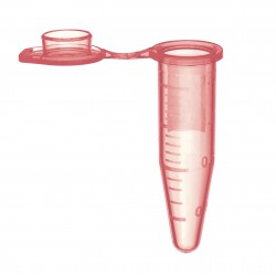 1.5 mL SuperSlik® Low Retention Microcentrifuge Tubes with Attached Caps, Red, in Resealable Bags