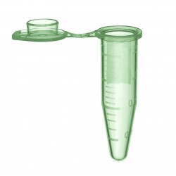 1.5 mL SuperSlik® Low Retention Microcentrifuge Tubes with Attached Caps, Green, in Resealable Bags