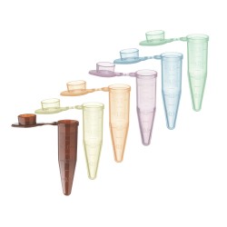 1.5 mL SuperSlik® Low Retention Microcentrifuge Tubes with Attached Caps, Assorted Colors, in Resealable Bags