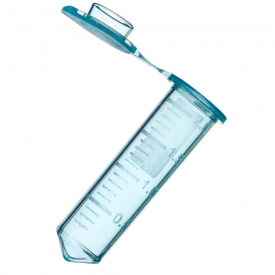 2.0 mL SuperClear® Microcentrifuge Tubes with Attached Caps, Blue, in Resealable Bags