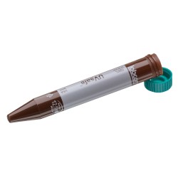 15 mL UVSafe® Centrifuge Tubes with Plug Style Caps, 25 per Rack, Sterile