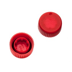 Screw Caps with O-Rings for SuperClear® microtubes, Red Color, in Bags
