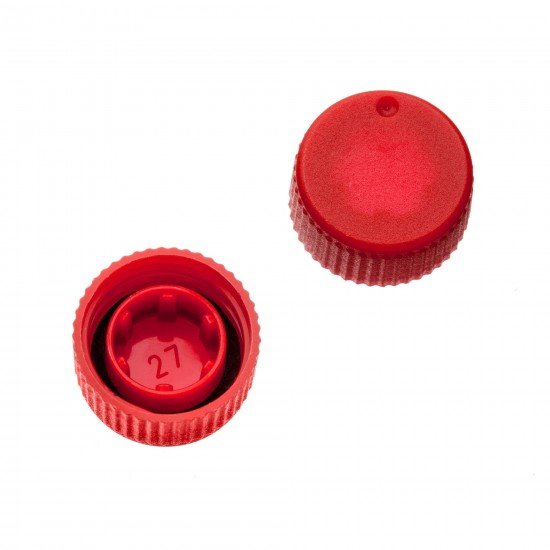 Screw Caps with O-Rings for SuperClear® microtubes, Red Color, in Bags