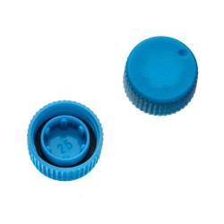 Screw Caps with O-Rings for SuperClear® microtubes, Blue Color, in Bags