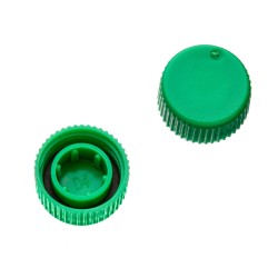 Screw Caps with O-Rings for SuperClear® microtubes, Green Color, in Bags
