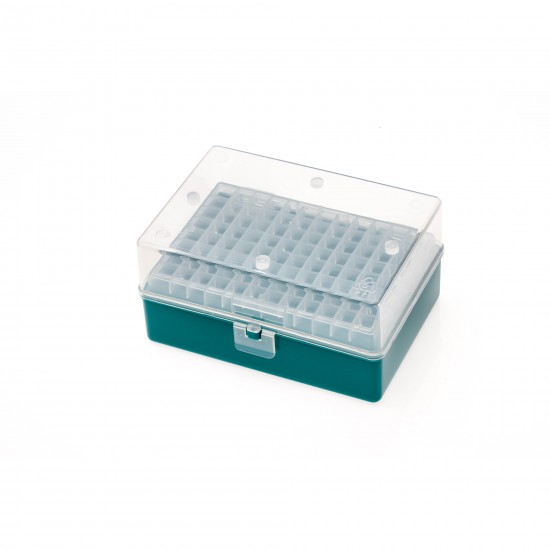 96 Place PCR Tube Storage Rack with Clear Lid, Autoclavable