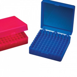 100 Place Freezer Storage Box with Attached Lid, Assorted Colors, Autoclavable