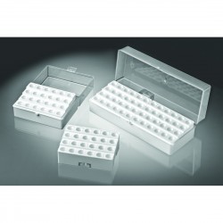 48 Place Microtube Storage Rack with Clear Lid, Autoclavable