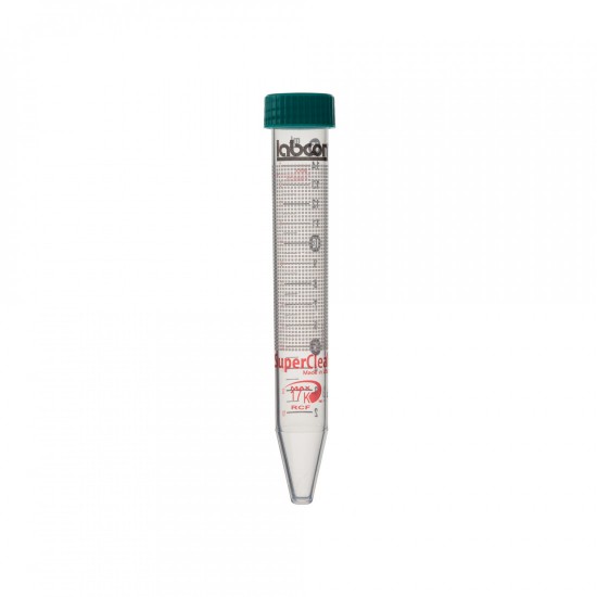 15 mL SuperClear® Centrifuge Tubes with Plug Style Caps, 25 per Rack