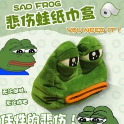 悲伤蛙抽纸盒